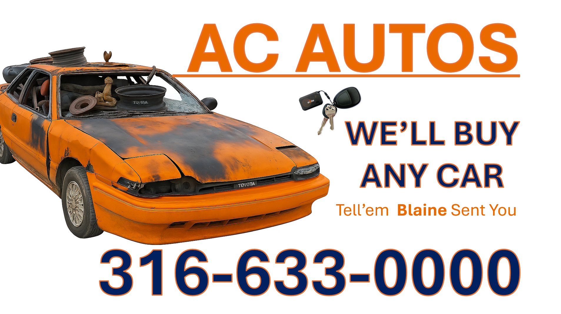 AC AUTOS logo we buy used or junk cars in Wichita Kansas